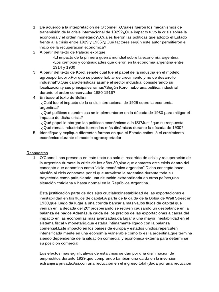 Impacto de la Crisis de 1929 en Argentina | PDF | Moneda | Agricultura