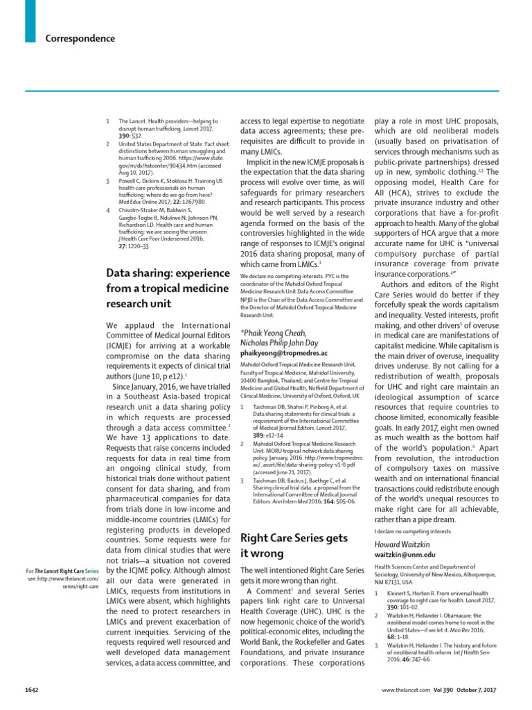 Critique of Universal Health Coverage | PDF | Clinical Trial ...