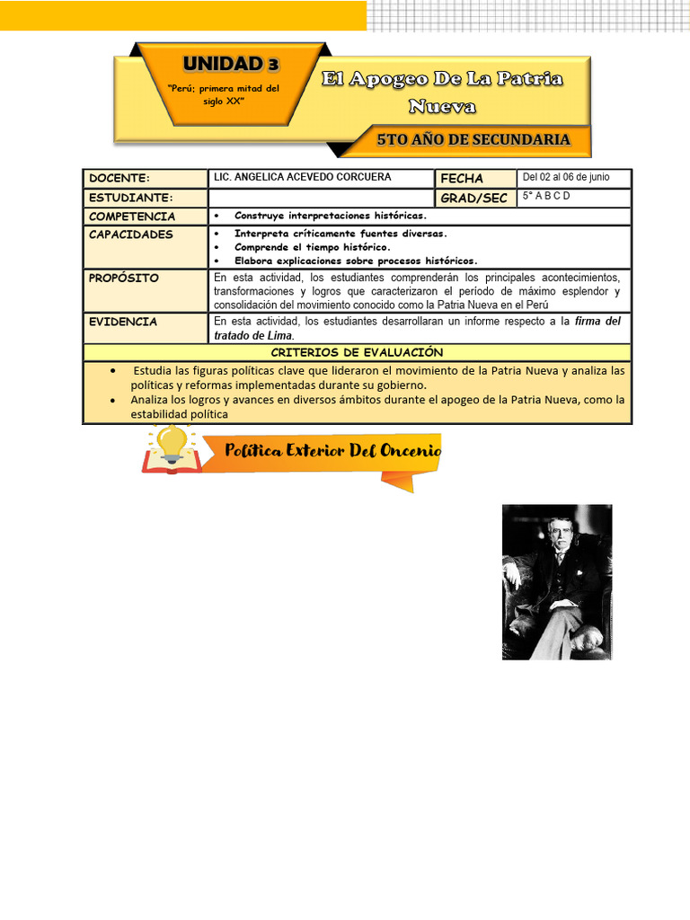 Ficha de Actividad CCSS 5° - Semana 2 | PDF | Perú | América del Sur