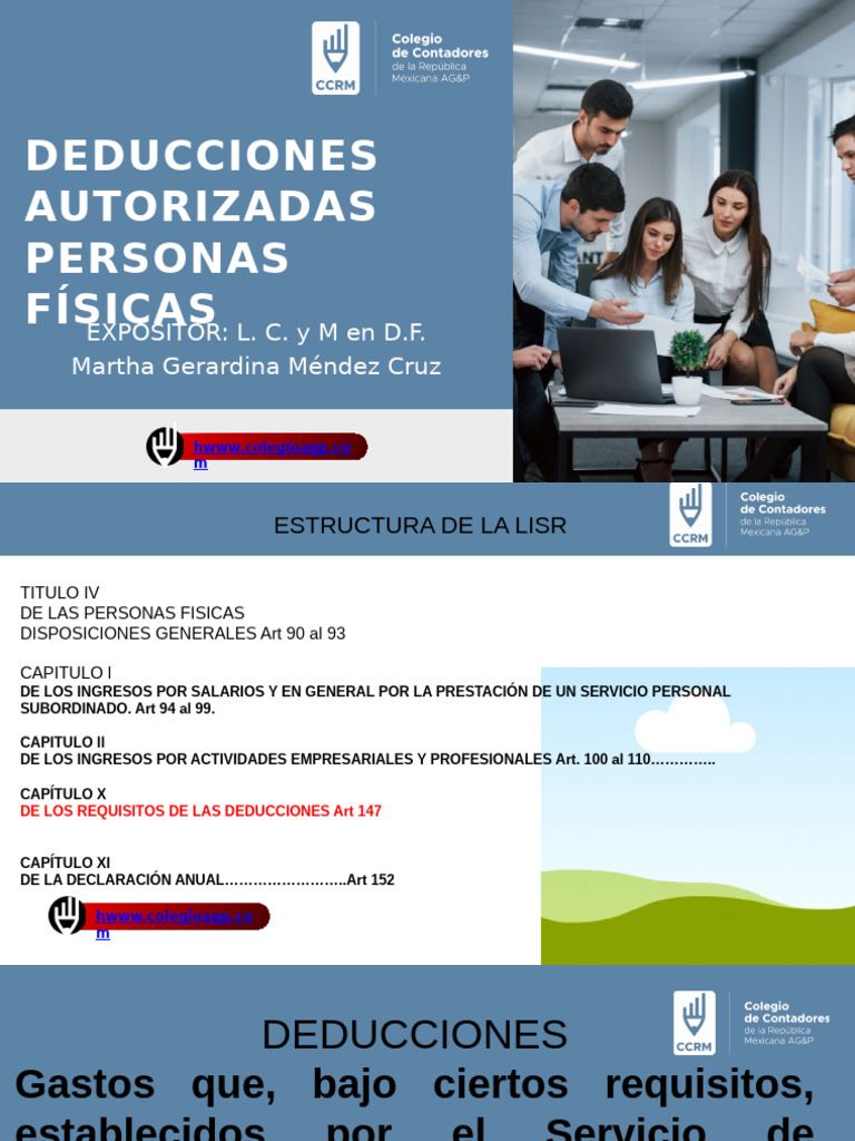 Deducciones Autorizadas para Personas Físicas | PDF | Impuesto sobre la ...