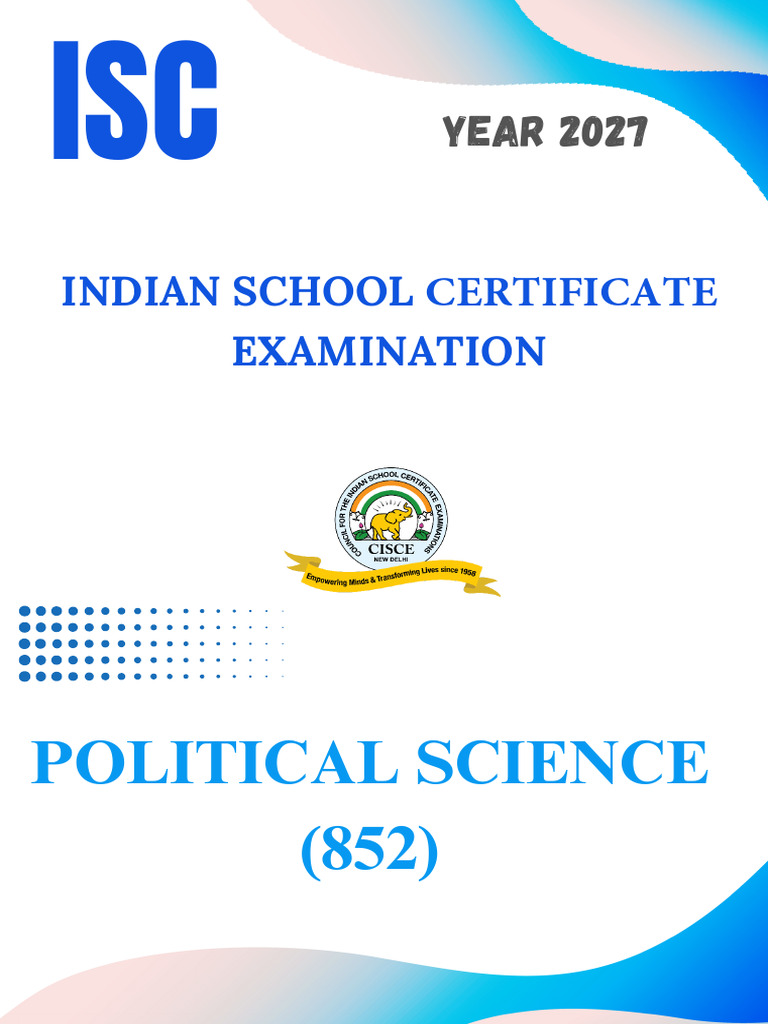 ISC Political Science Syllabus 2027 | PDF | State (Polity) | Legislature