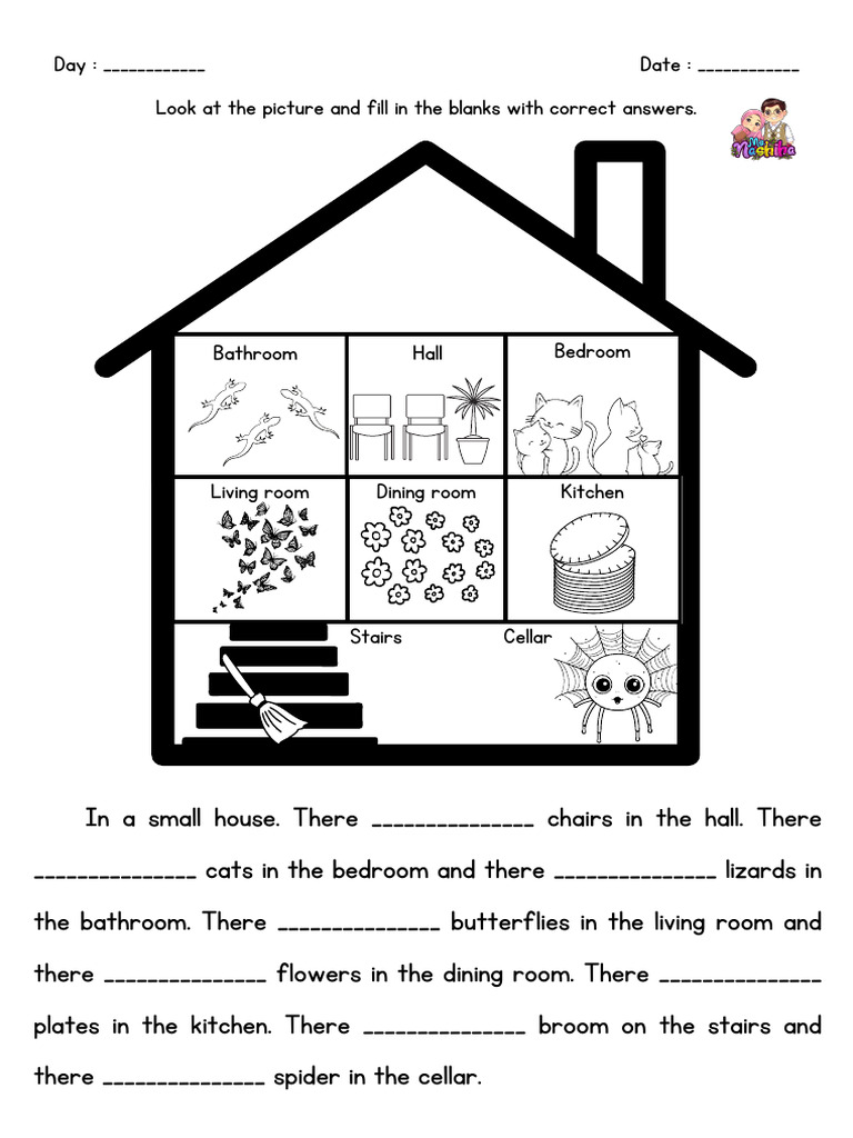Day: - Date: - Look at The Picture and Fill in The Blanks With Correct ...