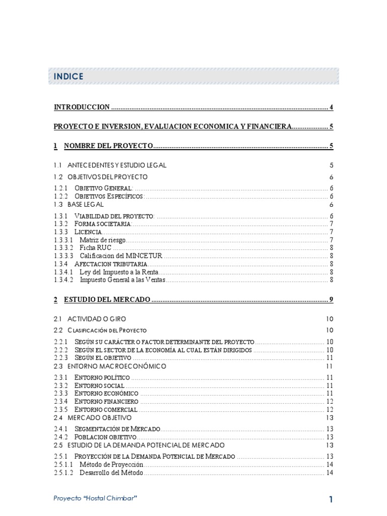 Hostal Chimbar: Estudio de Viabilidad | PDF | Sector terciario de la ...