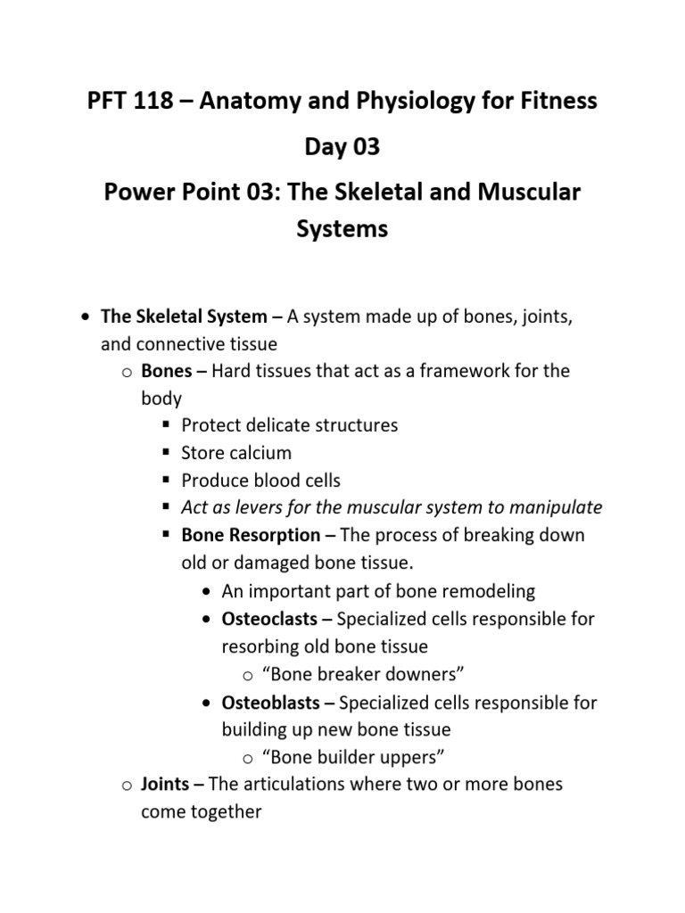 Skeletal and Muscular Systems Overview | PDF | Muscle Contraction ...