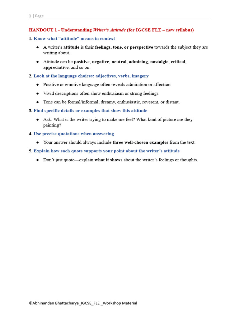 Understanding Writer's Attitude in Texts | PDF | Nostalgia