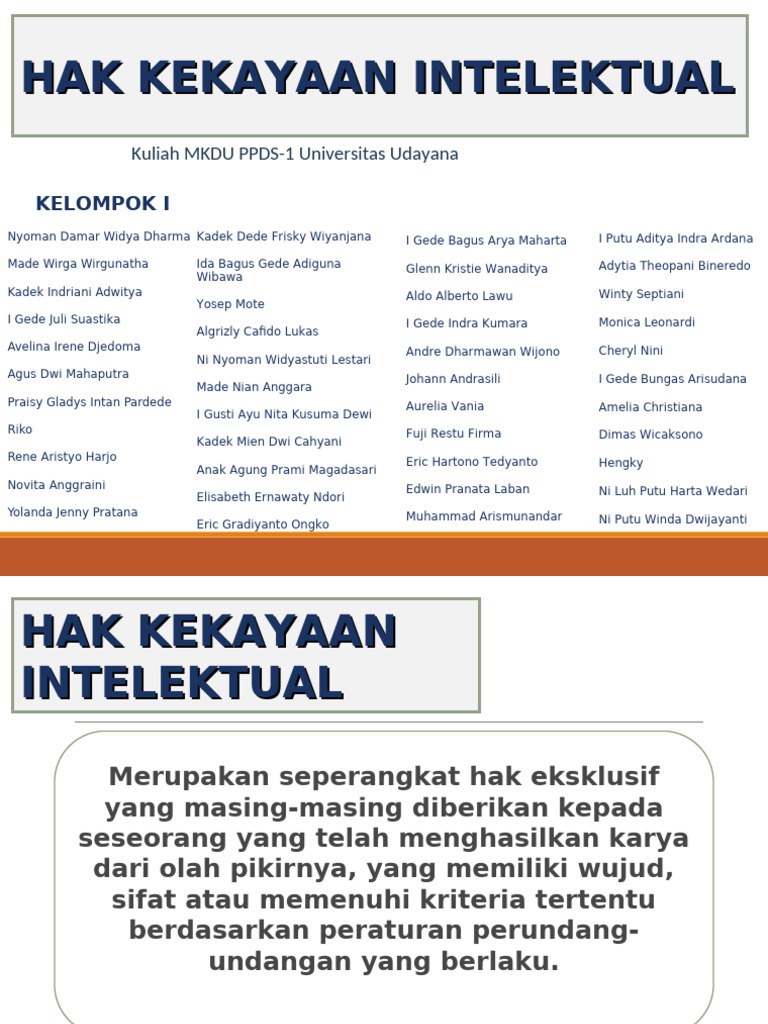 Hak Kekayaan Intelektual di Indonesia | PDF