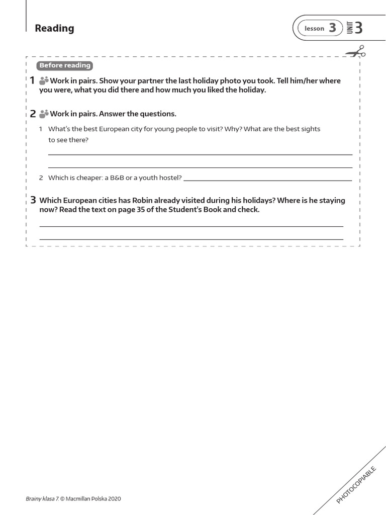 Brainy Kl7 TRF Unit 3 Lesson 2 | PDF