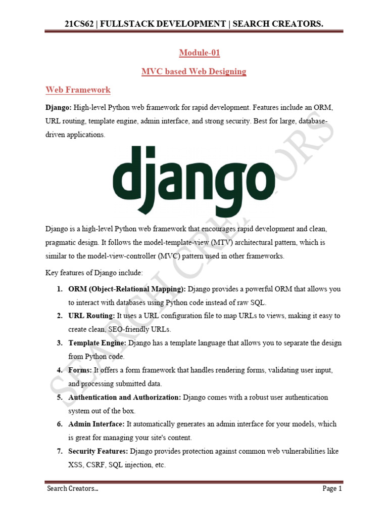 Django MVC Framework Overview | PDF | Model–View–Controller | Systems ...