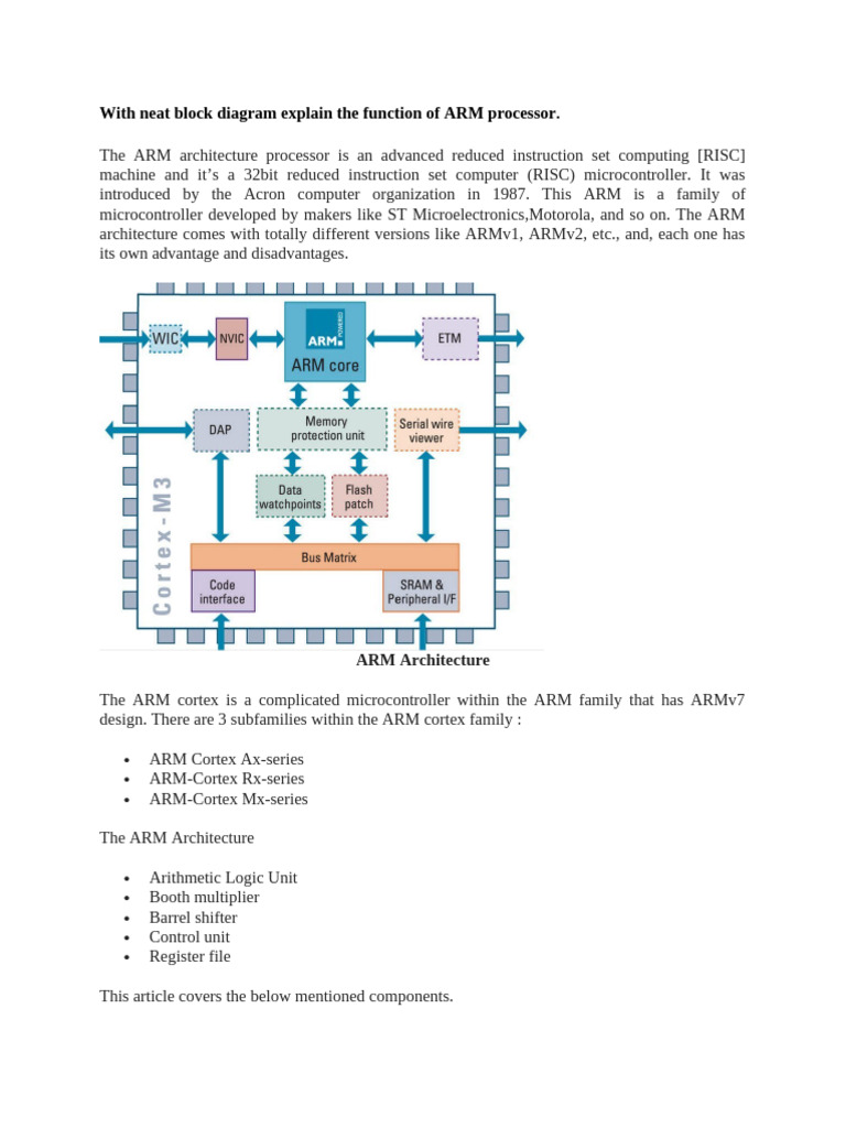 ARM Processor Architecture Overview | PDF | Central Processing