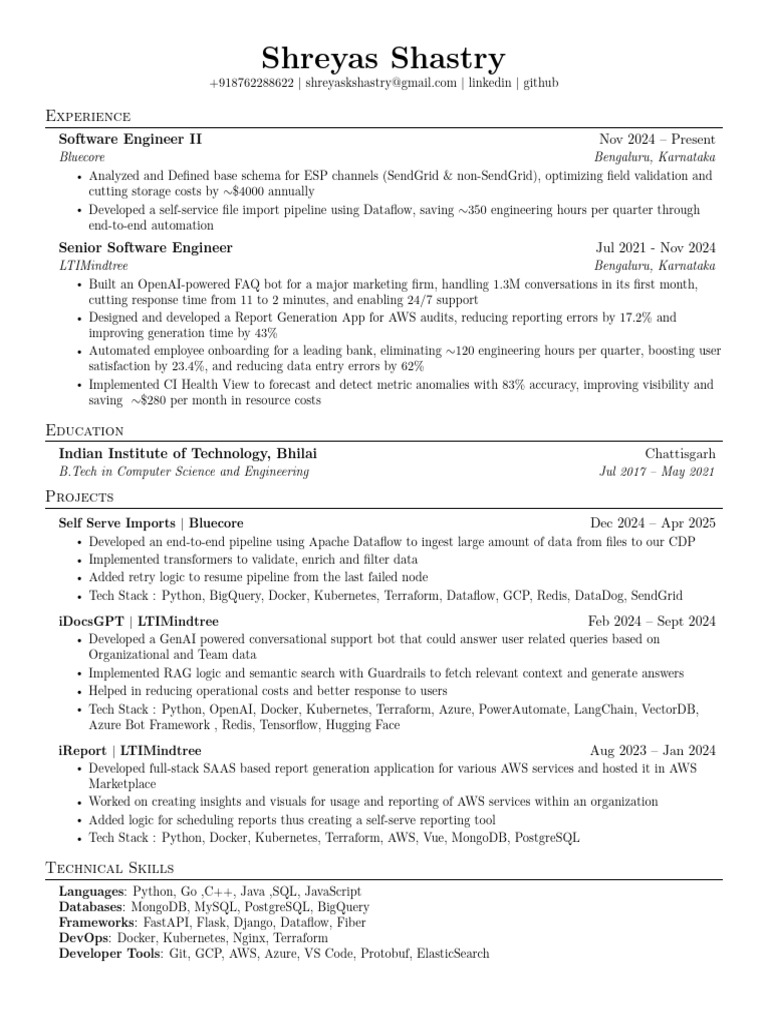 Software Engineer Resume Summary | PDF | Postgre Sql | Python ...