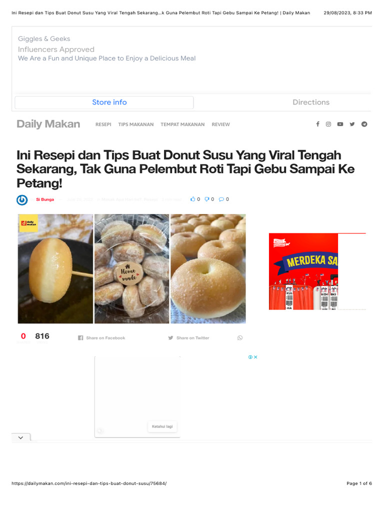 Resepi Donut Susu Viral Gebu PDF