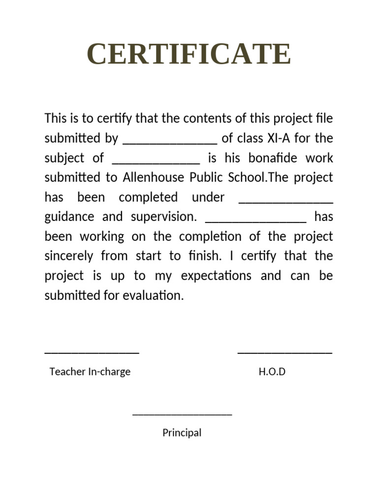Project Completion Certificate Template | PDF