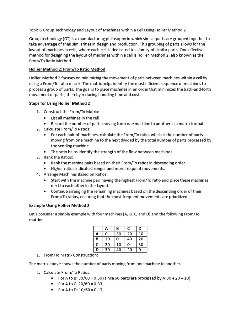 Hollier Method 2 for Machine Layout | PDF
