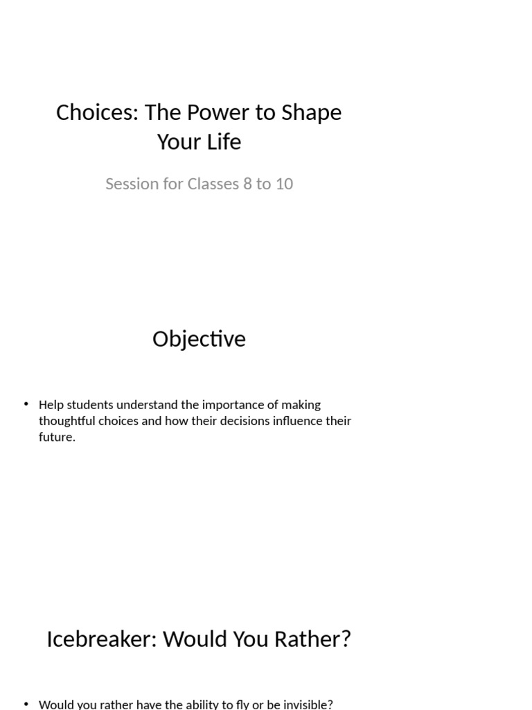 Understanding Choices for Teens | PDF