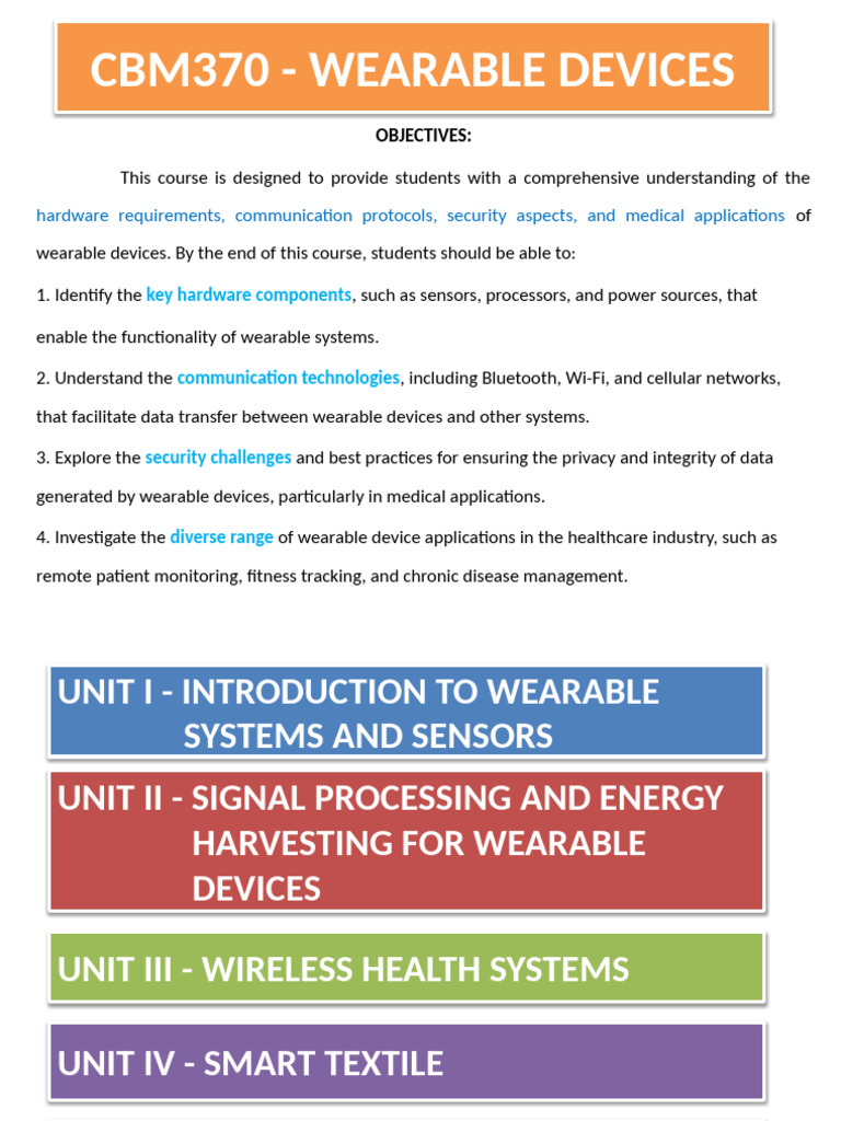 Wearable Devices: Hardware & Applications | PDF | Wearable Technology ...