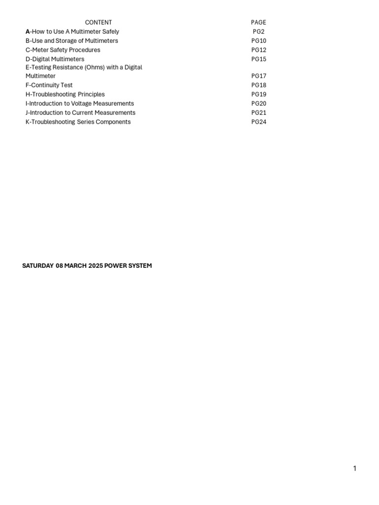 Multimeter Safety and Usage Guidelines | PDF | Electricity | Electrical ...