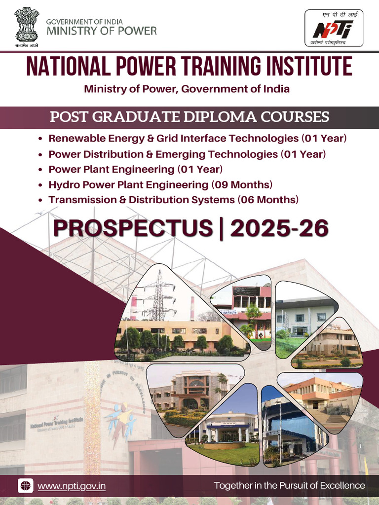 NPTI PGDC Courses Prospectus 2025-26 | PDF | Energy Development | Solar ...