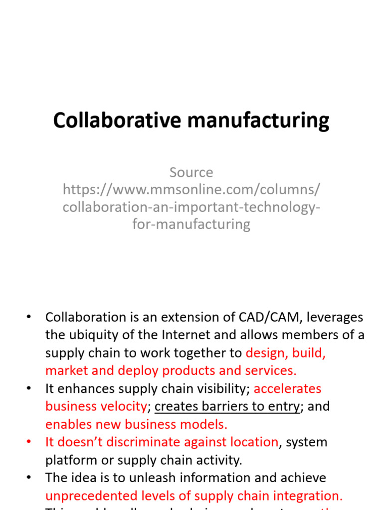 Enhancing Collaborative Manufacturing | PDF | Collaboration | Supply Chain