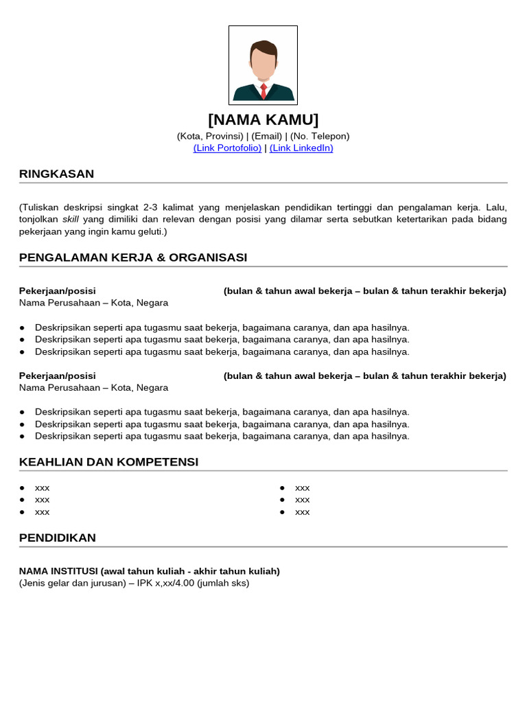 B. Indo - Template CV Untuk Job Fair | PDF