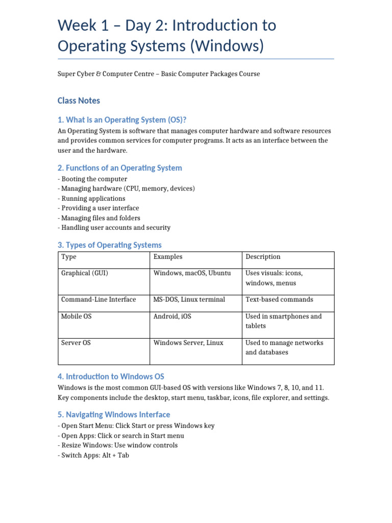 Day 2: Windows Navigation Practices | PDF | Window (Computing ...
