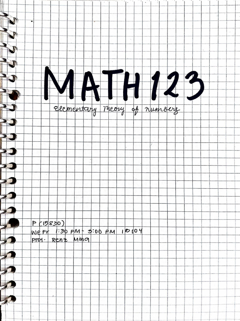 MATH 123 Notes on Integer Properties | PDF