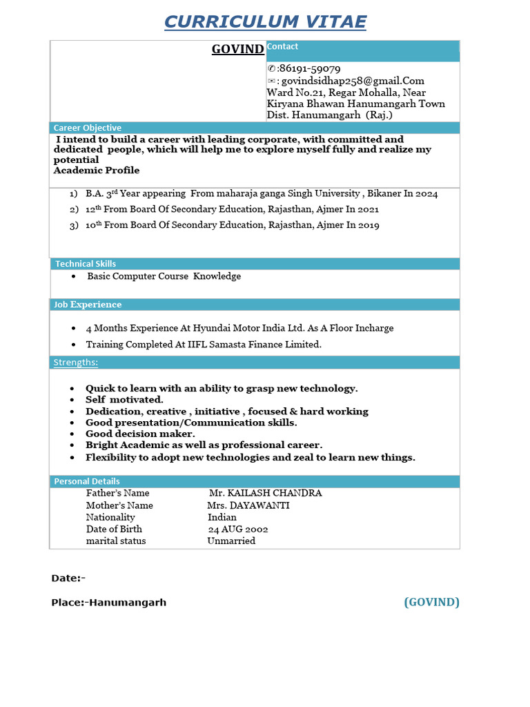 Govind's Professional CV Summary | PDF