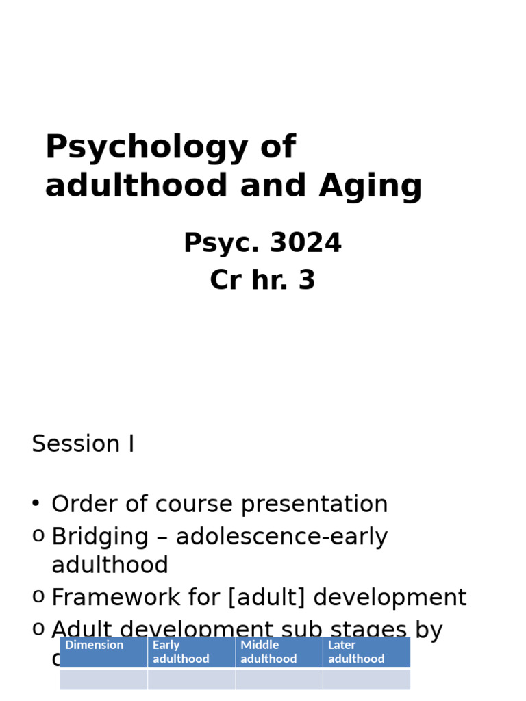 Understanding Adult Development Stages | PDF | Adults | Adolescence
