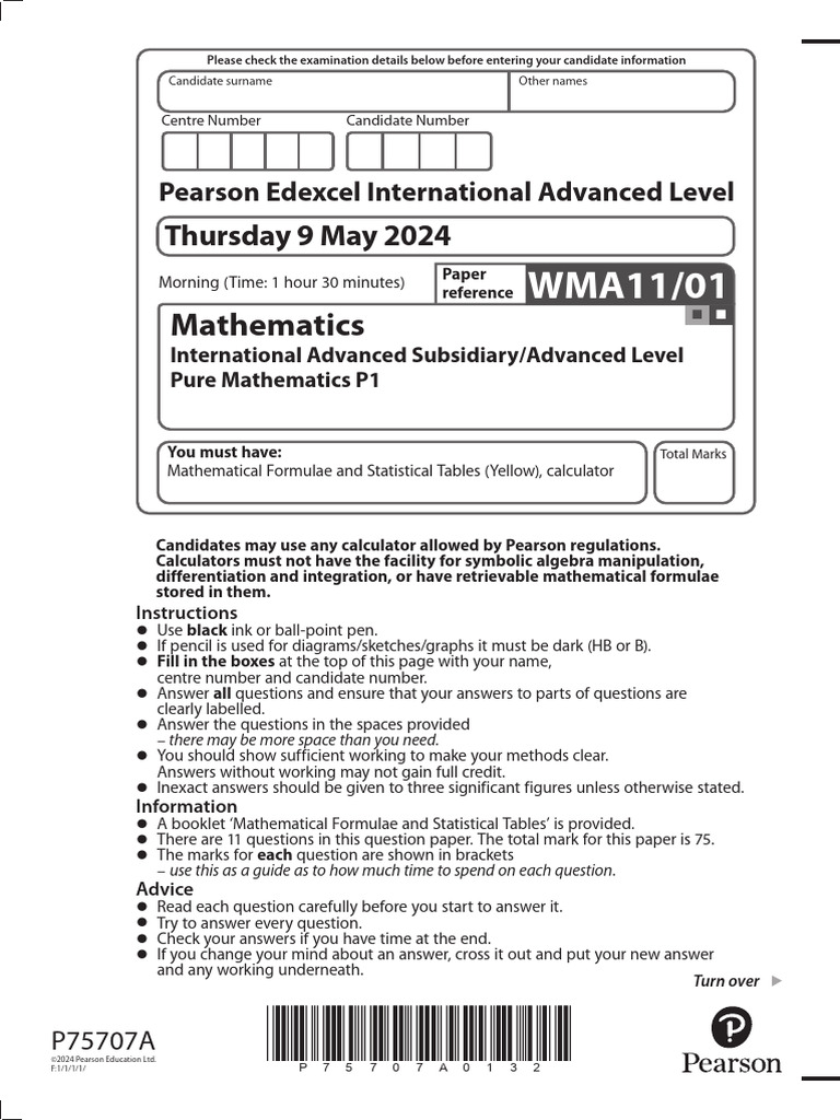 Mathematics: Thursday 9 May 2024 | PDF | Area | Equations