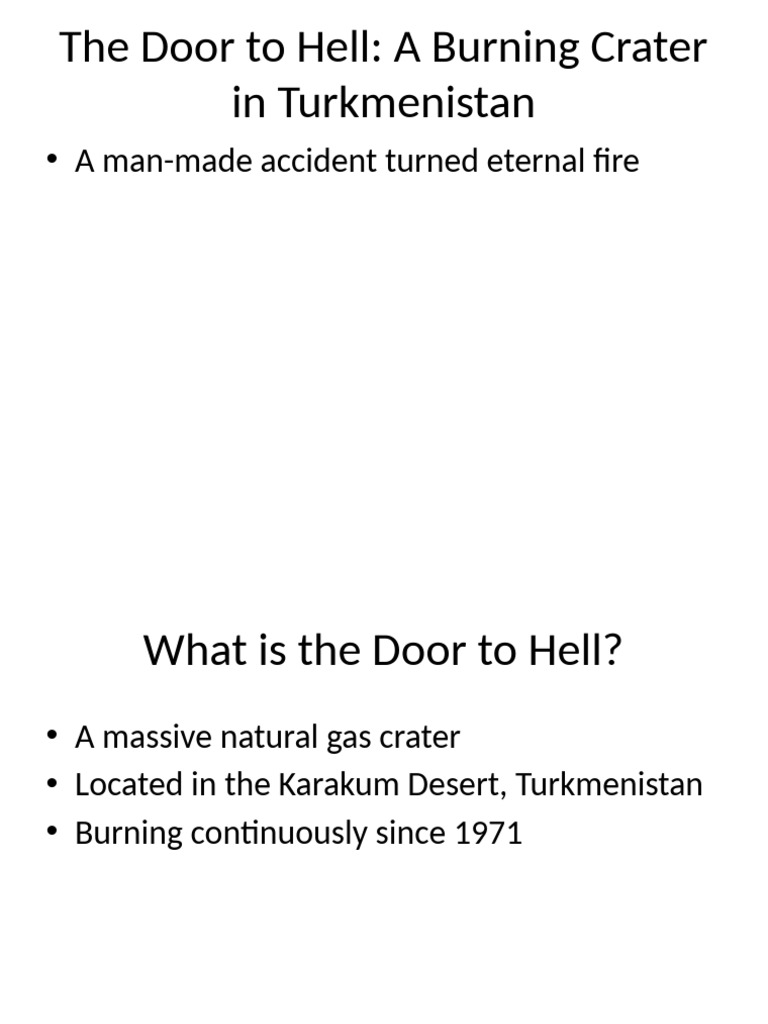 Turkmenistan's Door to Hell Explained | PDF