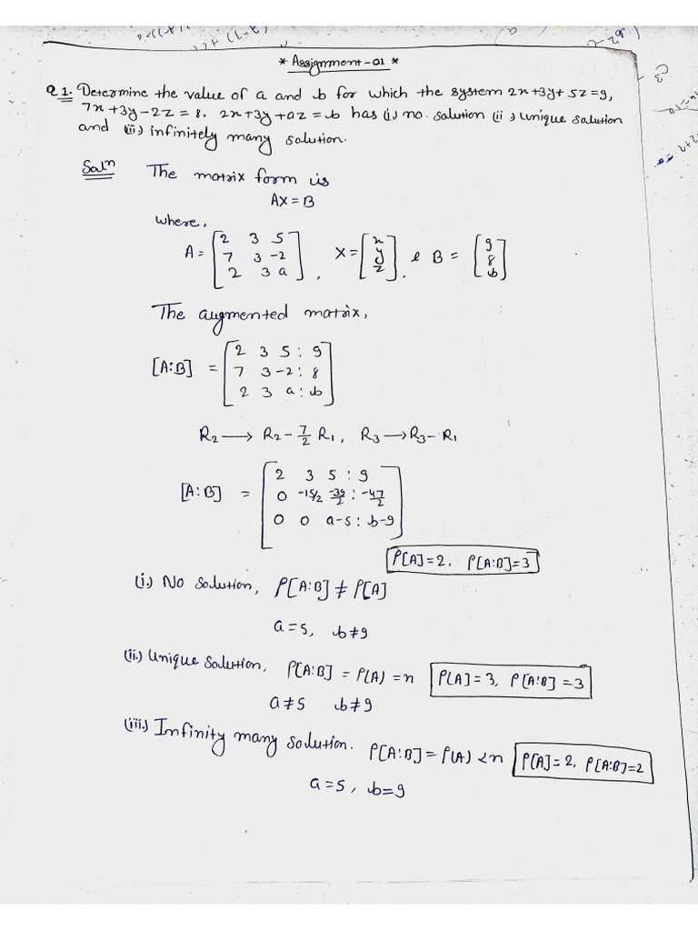 Maths Assignment I & II Solution | PDF