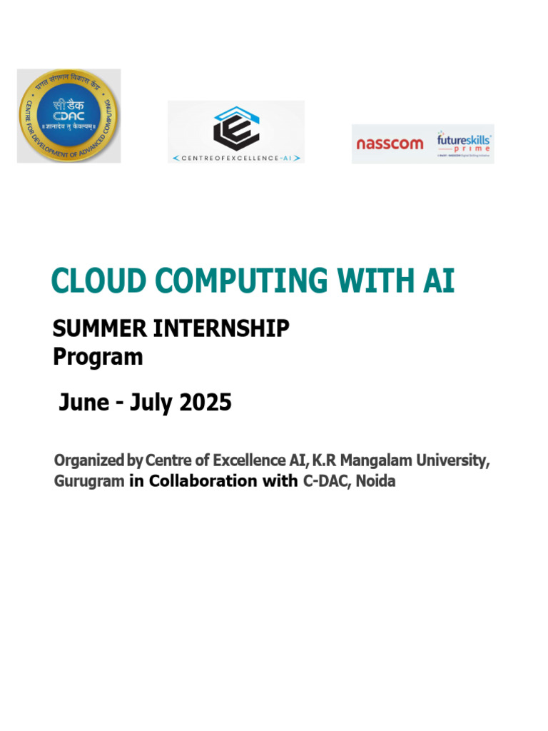 Cloud Computing AI Internship 2025 | PDF | Cloud Computing | Artificial ...