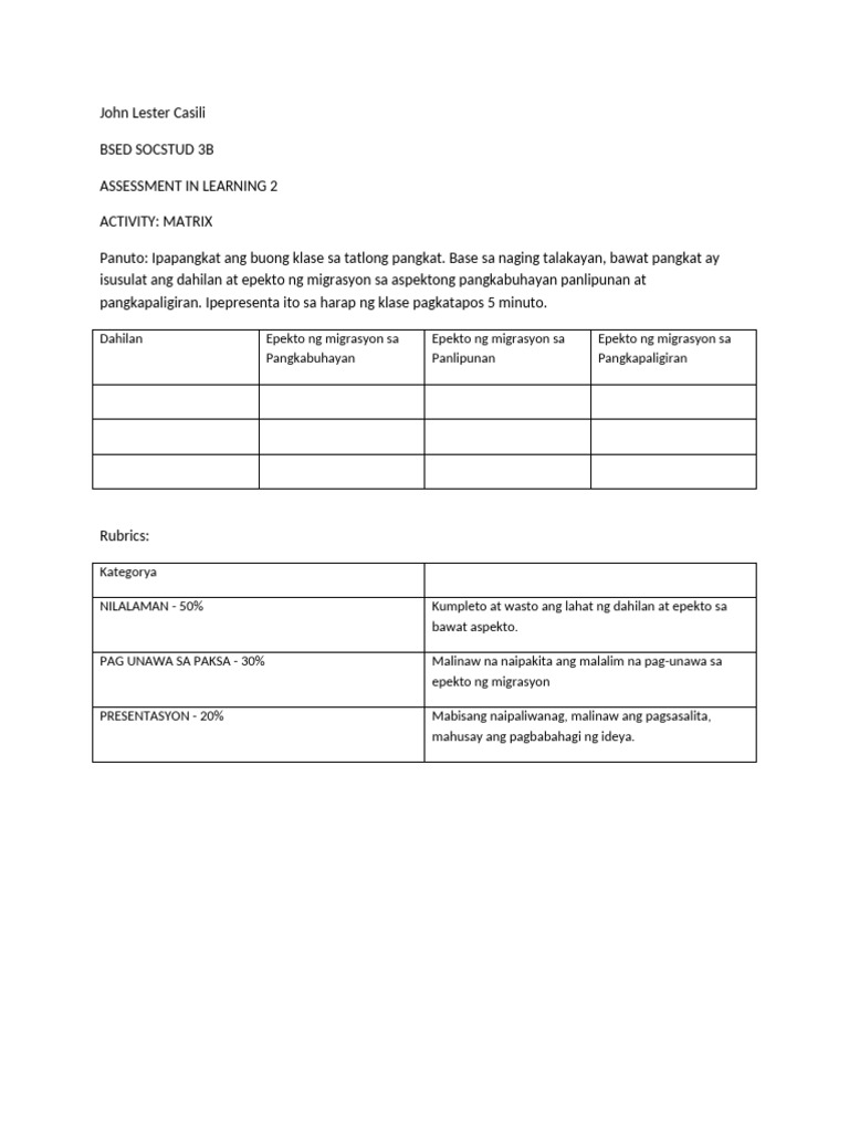 Assessment | PDF