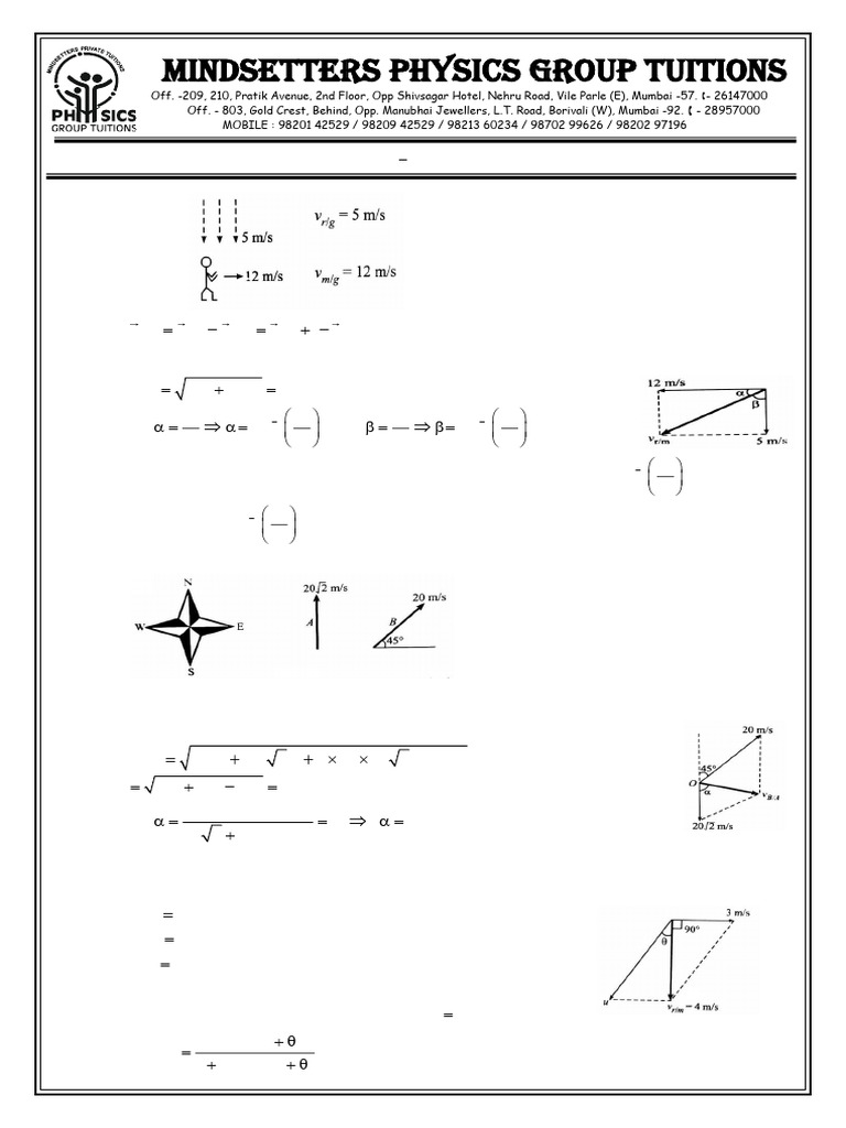 Relative Velocity Assignment Solutions | PDF | Euclidean Geometry ...