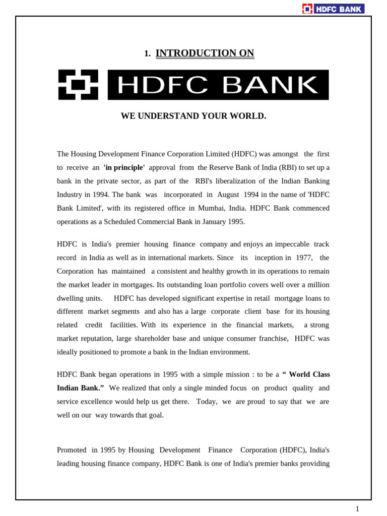HDFC Bank: History and Growth Overview | PDF | Debit Card | Credit Card