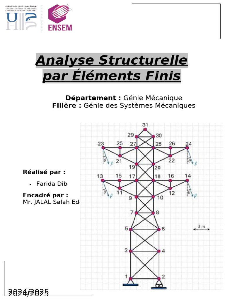 Analyse Structurelle par Éléments Finis | PDF | Treillis (assemblage ...
