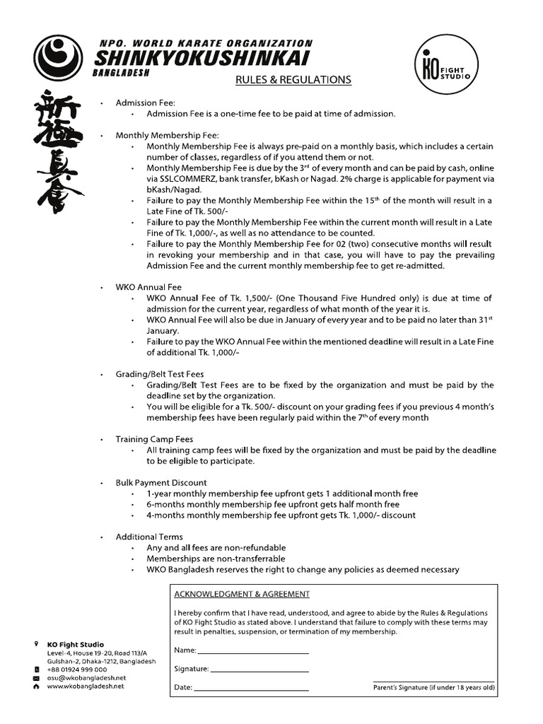 Rules and Regulations - Print | PDF