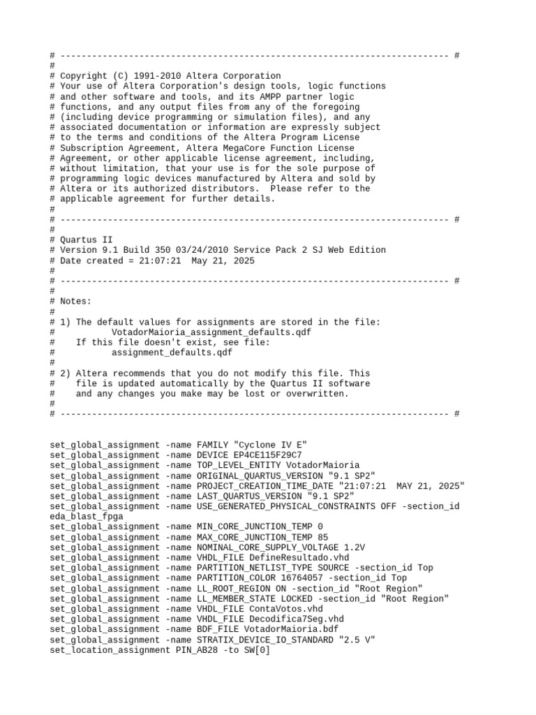 Quartus II Project Setup Guide | PDF | Software | Computer Architecture