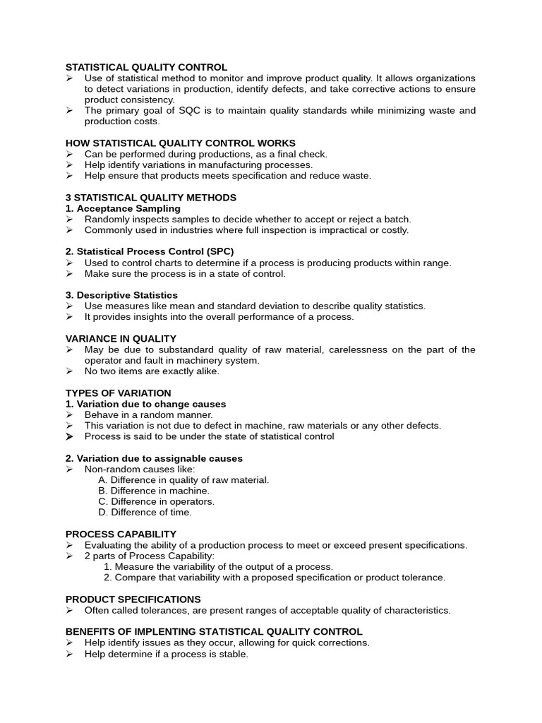 Statistical Quality Control CBME1 | PDF | Applied Mathematics | Quality