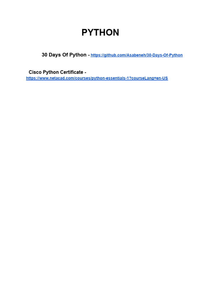 Python Essentials Course Overview | PDF