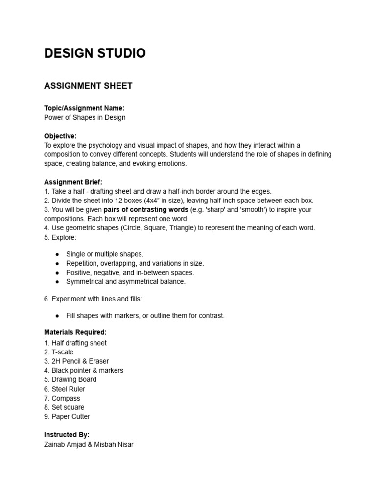 Power of Shapes in Design Assignment | PDF