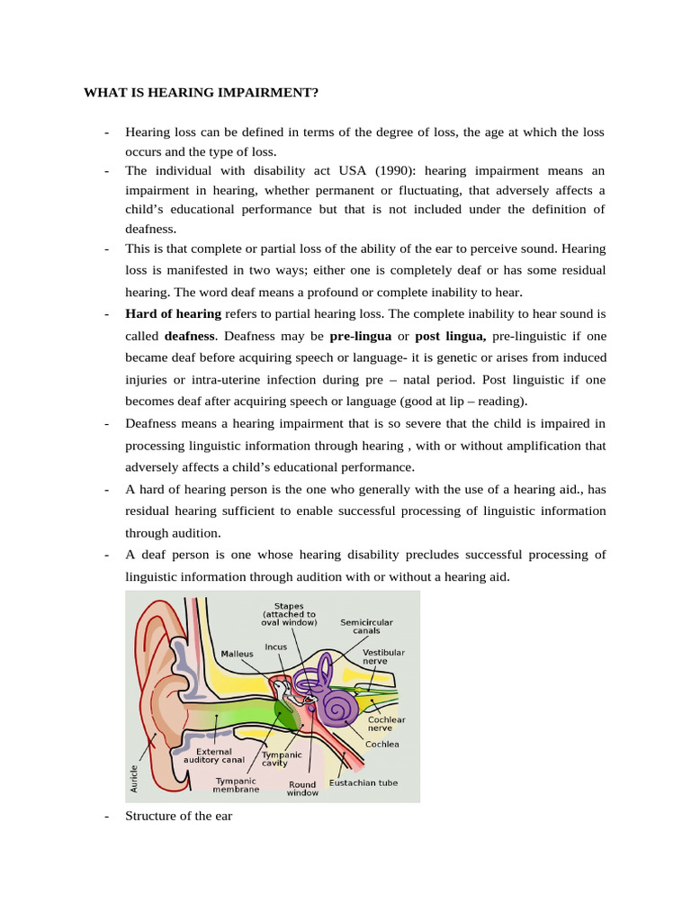 Understanding Hearing Impairment Types | PDF | Hearing | Hearing Loss