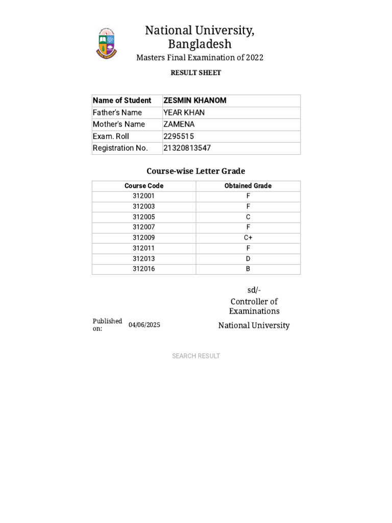 Latest Published Results | PDF