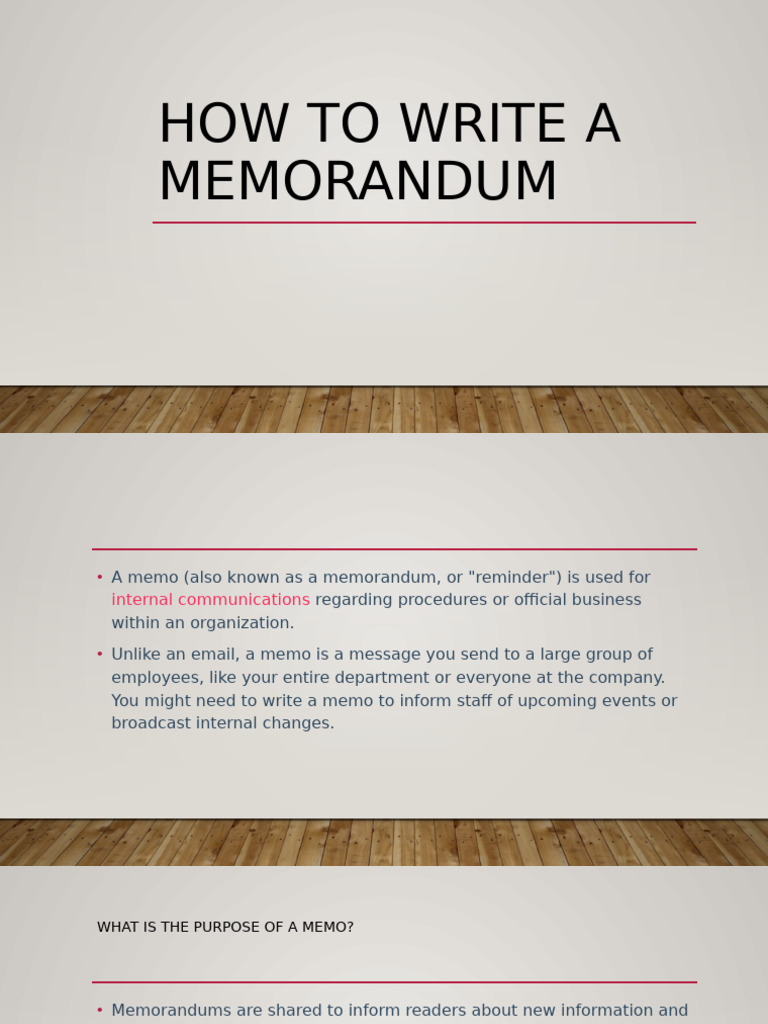 How to Write an Effective Memo | PDF