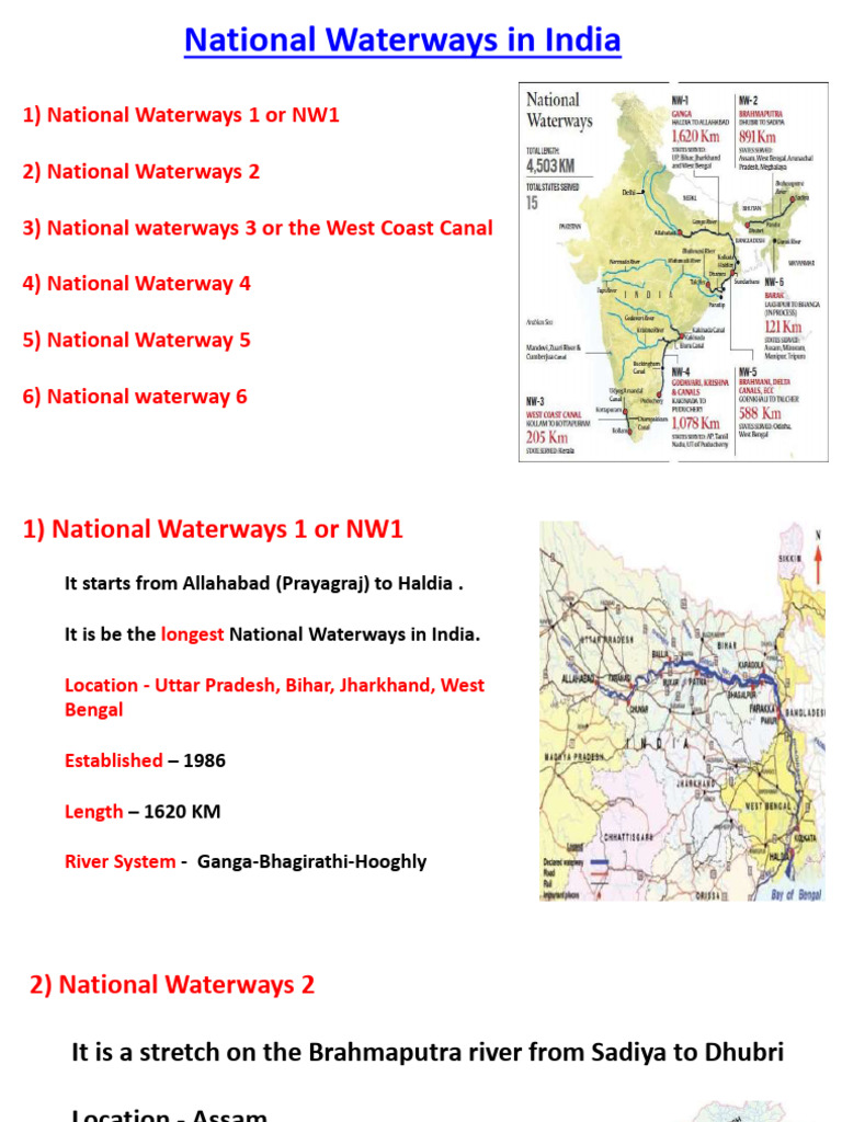 National Waterways in India - 250602 - 174012 | PDF