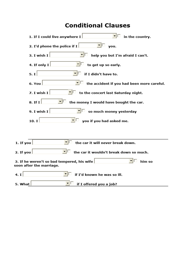 1st and 2nd Conditional - No Respuestas | PDF