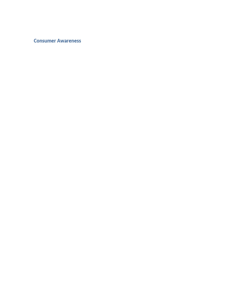 Consumer Awareness Document | PDF