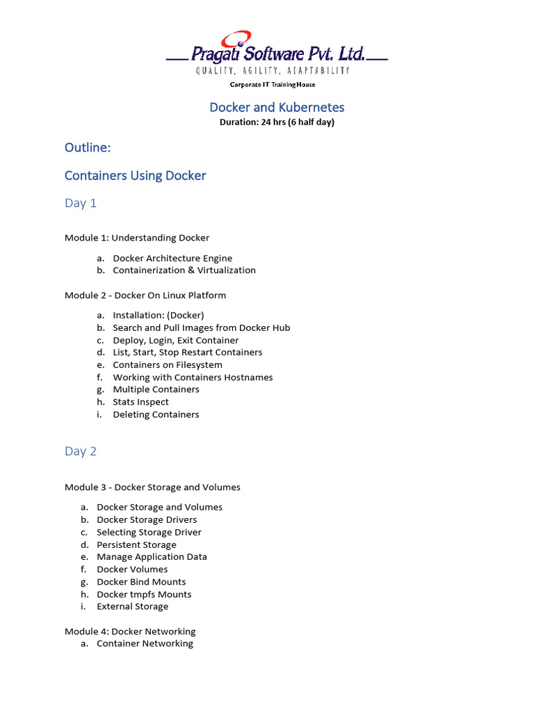Docker and Kubernetes 6 Half Days | PDF | Information Technology ...