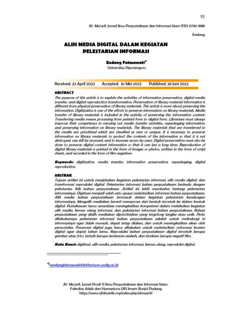 Alih Media Digital untuk Pelestarian Informasi | PDF