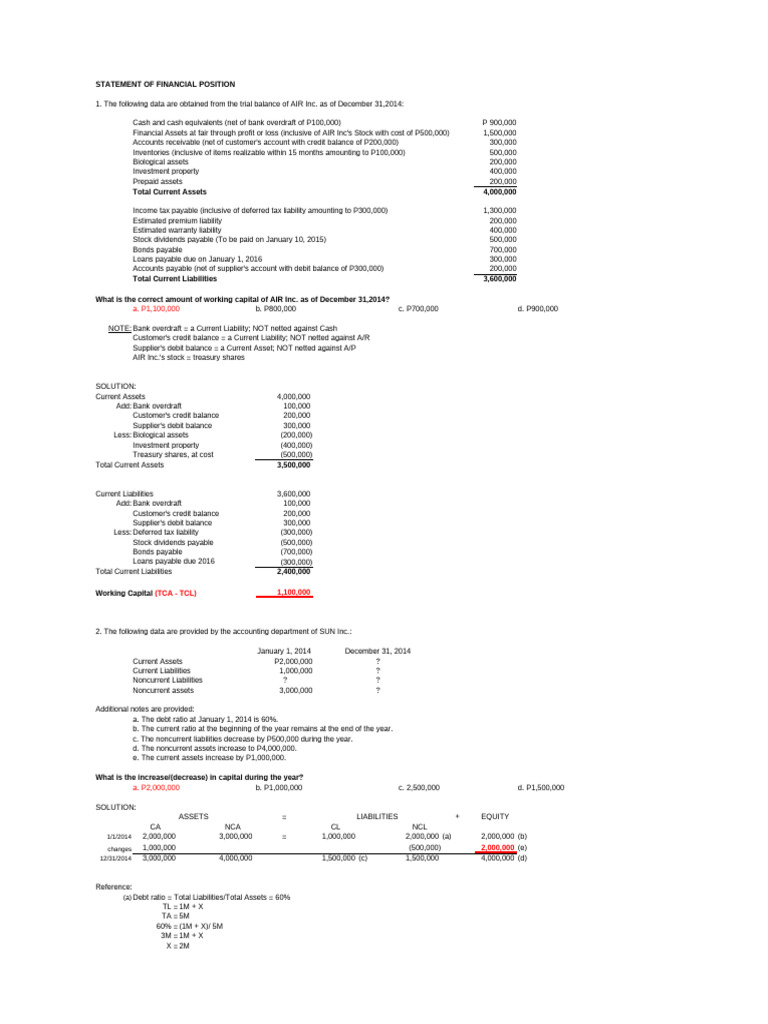 AIR Inc. Financial Position Analysis | PDF | Debits And Credits ...