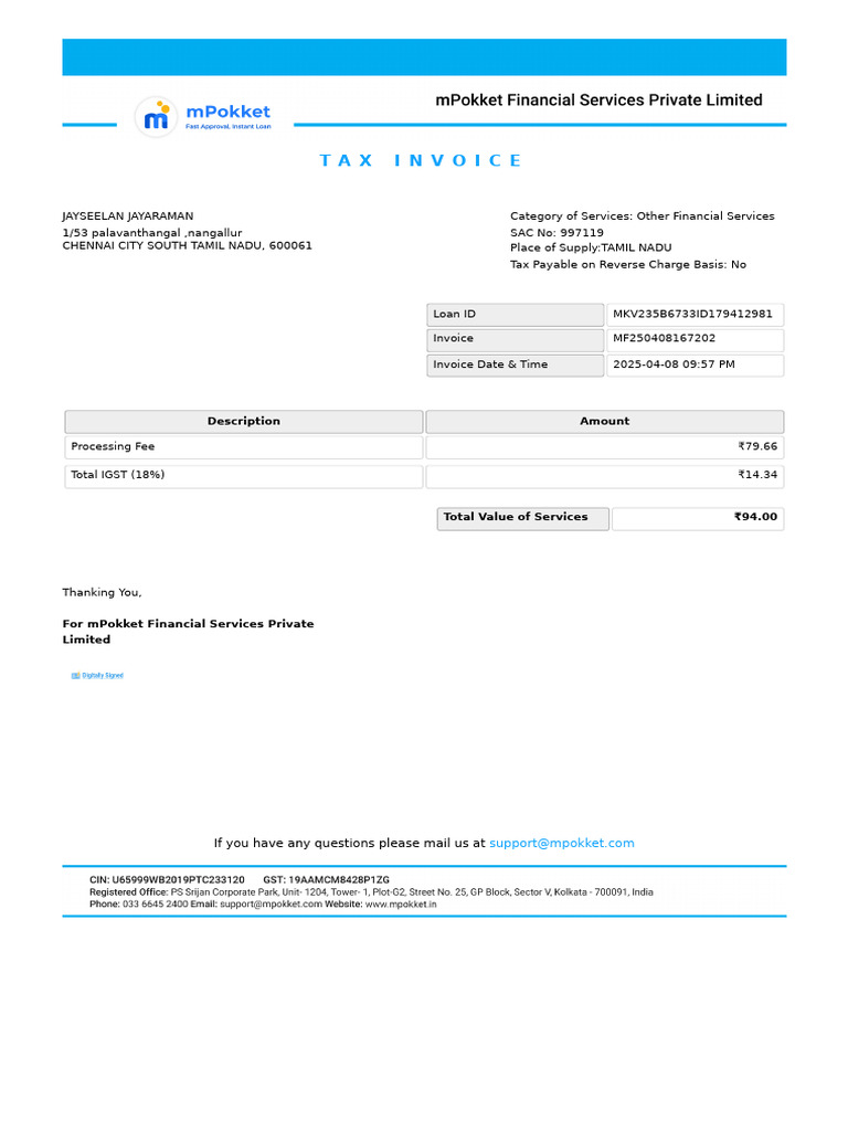 Tax Invoice MF250408167202 | PDF